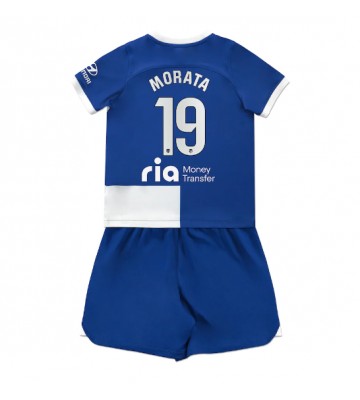 Lacne Dětský Futbalové dres Atletico Madrid Alvaro Morata #19 2023-24 Krátky Rukáv - Preč (+ trenírky)